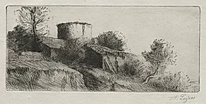 Pigeon Tower by Alphonse Legros (French, 1837–1911)