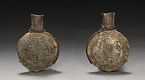 Pilgrim's Ampulla with Scenes of the Crucifixion (front) and the Ascension (back) by Unknown Artist