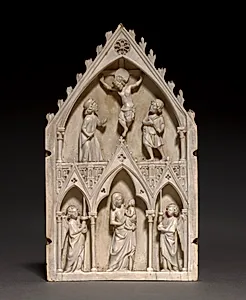 Plaque: The Crucifixion and Virgin and Child with Angels by Unknown Artist