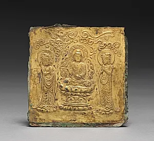 Plaque with the Image of Medicine Buddha Triad by Unknown Artist