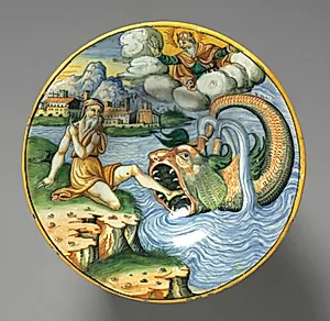 Plate Depicting Jonah by Unknown Artist