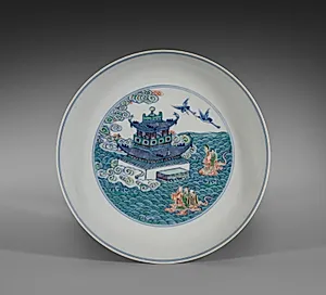 Plate with Isle of the Immortals by Unknown Artist