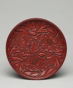 Plate with Peony Decoration by Unknown Artist