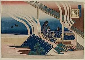 Poem by Fujiwara no Yoshitaka, from the series One Hundred Poems by One Hundred Poets Explained by an Old Nurse
