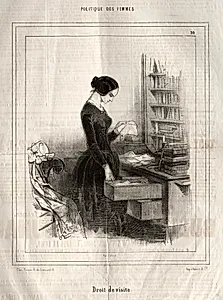 Politique des Femmes:  Droit de visite by Paul Gavarni (French, 1804–1866)