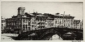 Ponte di Mezzo, Pisa by Francis Dodd (British, 1874–1949)