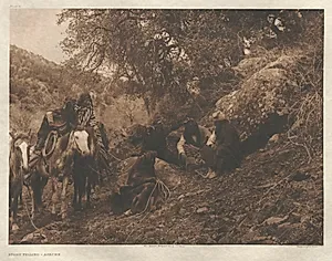 Portfolio I, Plate 11: Story Telling-Apache by Edward S. Curtis (American, 1868–1952)