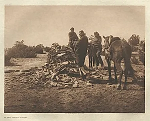 Portfolio I, Plate 30: At the Shrine-Navaho by Edward S. Curtis (American, 1868–1952)