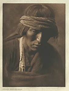 Portfolio I, Plate 35: Hastobíga-Navaho Medicine-Man by Edward S. Curtis (American, 1868–1952)