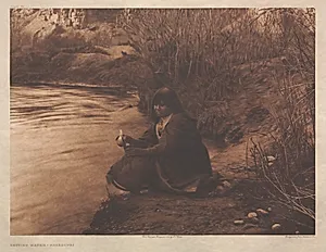 Portfolio II, Plate 75: Getting Water-Havasupai by Edward S. Curtis (American, 1868–1952)