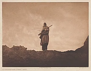 Portfolio III, Plate 110: The Mountain-Sheep Hunter by Edward S. Curtis (American, 1868–1952)