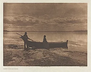 Portfolio IX, Plate 312: Evening on Puget Sound by Edward S. Curtis (American, 1868–1952)