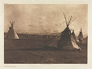 Portfolio VI, Plate 207: Piegan Encampment by Edward S. Curtis (American, 1868–1952)