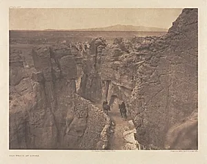 Portfolio XVI, Plate 567: Old Trail at Acoma by Edward S. Curtis (American, 1868–1952)