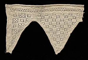 Portion of Needlepoint (Drawnwork) Lace Collar (?) by Unknown Artist