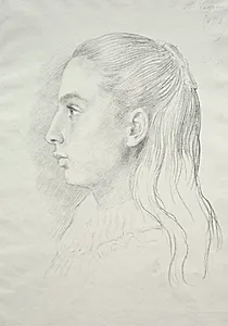 Portrait de Mlle. Nora E. Legros by Alphonse Legros (French, 1837–1911)