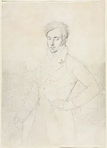 Portrait of a Young Man Standing on the Quirinal with the Turris Comitum in the Background