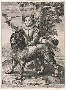 Portrait of Frederick de Vries and His Dog by Hendrick Goltzius (Dutch, 1558–1617)