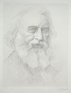 Portrait of Henry Wadsworth Longfellow (2nd Plate) by Alphonse Legros (French, 1837–1911)