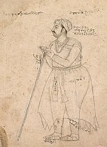 Portrait of Maharaja Rai Singh of Bikaner (reigned 1574-1612) by Nur Muhammad (Indian, active c. 1580–1630)