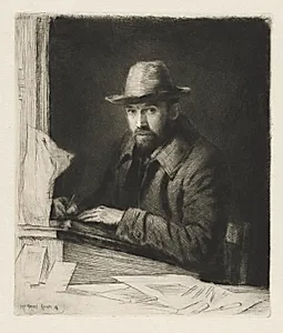 Portrait of the Artist in a Hat, No 2 by Muirhead Bone (British, 1876–1953)