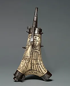 Powder Flask with Standing figures of a Man and  Woman by Unknown Artist