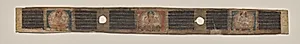 Prajnaparamita ﬂanked by two female ﬁgures, folio 1 (verso), from a Manuscript of the Perfection of Wisdom in Eight Thousand Lines (Ashtasahasrika Prajnaparamita-sutra) by Unknown Artist