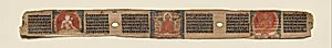 Preaching Amitabha with Avalokiteshvara and Manjushri, folio 186 (verso), from a Manuscript of the Perfection of Wisdom in Eight Thousand Lines (Ashtasahasrika Prajnaparamita-sutra) by Unknown Artist