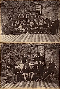 Primary Class Bishop Cotton School, Shimla (recto); High Class Students and Teachers at Bishop Cotton School, Shimla (verso) by Raja Deen Dayal (Indian, 1844–1905)