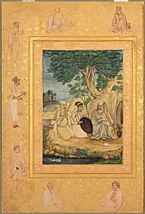 Prince and ascetics, from the Late Shah Jahan Album by Govardhan (Indian, active c.1596–1645)
