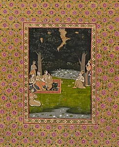 Princely ascetic in the forest visited by ladies by Unknown Artist