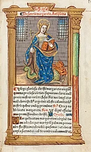 Printed Book of Hours (Use of Rome):  fol. 110r, St. Margaret