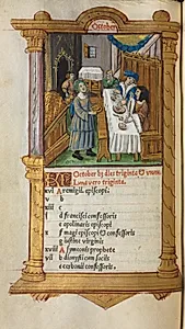 Printed Book of Hours (Use of Rome): fol. 11v, October calendar page by Guillaume Le Rouge (French, Paris, active 1493–1517)