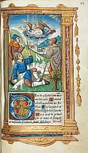 Printed Book of Hours (Use of Rome): fol. 36r, Annunciation to the Shepherds by Guillaume Le Rouge (French, Paris, active 1493–1517)