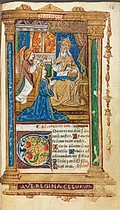 Printed Book of Hours (Use of Rome): fol. 45r, Coronation of the Virgin by Guillaume Le Rouge (French, Paris, active 1493–1517)