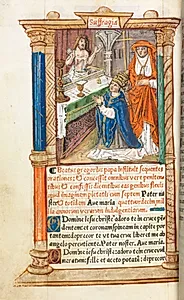 Printed Book of Hours (Use of Rome):  fol. 96v, Mass of St. Gregory by Guillaume Le Rouge (French, Paris, active 1493–1517)