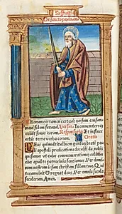 Printed Book of Hours (Use of Rome):  fol. 99v, St. Paul by Guillaume Le Rouge (French, Paris, active 1493–1517)