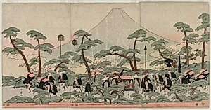 Procession at the Foot of Mount Fuji by Kitagawa Utamaro (Japanese, c. 1754–1806)