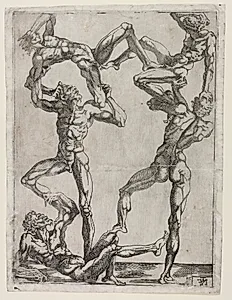 Pyramid of Five Men by Juste de Juste (French, 1505–1559)