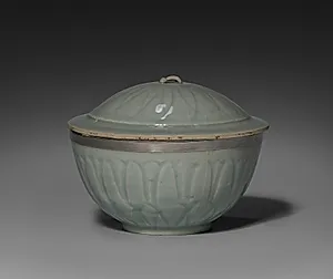 Qingbai Ware Bowl with Cover by Unknown Artist