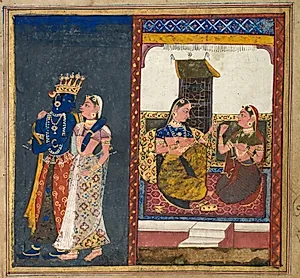 Radha and Krishna Embracing, Leaf from a Gita Govinda by Unknown Artist