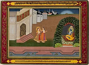 Radha’s Confidante Brings Her to Krishna, based on poetry of Bihari (Indian, 1595–1663) by Unknown Artist