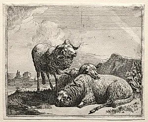 Ram and Two Sheep by Johann Heinrich Roos (German, 1631–1685)