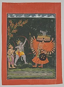 Rama and Lakshmana Fighting Ravana, from a Dashavatara (Ten Incarnations [of Vishnu]) series by Unknown Artist