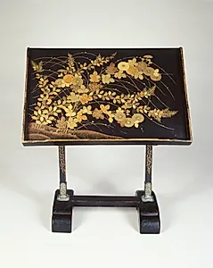 Reading Stand with Chrysanthemums and Autumn Grasses by Unknown Artist