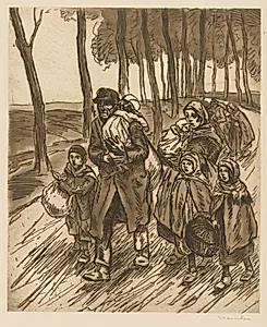 Refugee Family by Théophile Alexandre Steinlen (Swiss, 1859–1923)