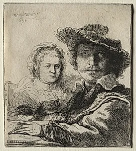 Rembrandt and His Wife Saskia by Rembrandt van Rijn (Dutch, 1606–1669)
