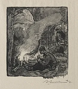 Repas des Bûcherons by Auguste Louis Lepère (French, 1849–1918)