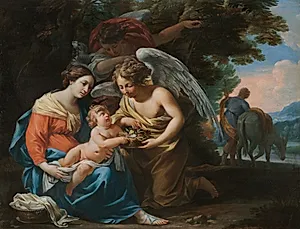 Rest on the Flight into Egypt by Charles Poërson (French, 1609–1667)