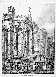 Restes et Fragmens d'Architecture du Moyen Age:  Église St. Sauveur, Caën by Richard Parkes Bonington (British, 1802–1828)